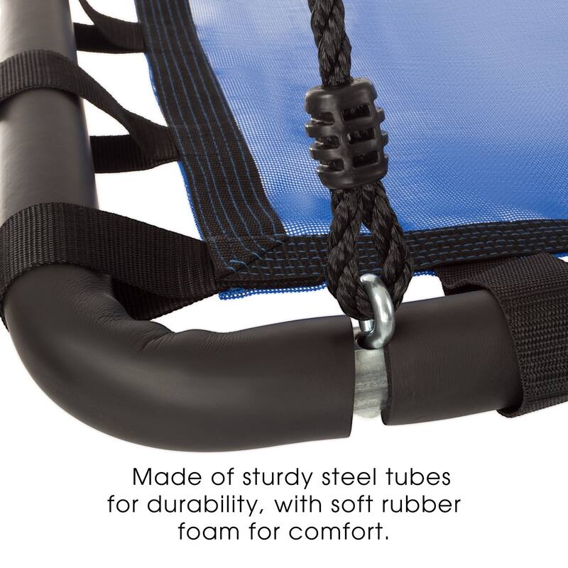 Platform Swing- 40"x30" Hanging Outdoor Tree or Playground Rectangle Bench Swing with Adjustable Rope by Hey! Play! - 40x30