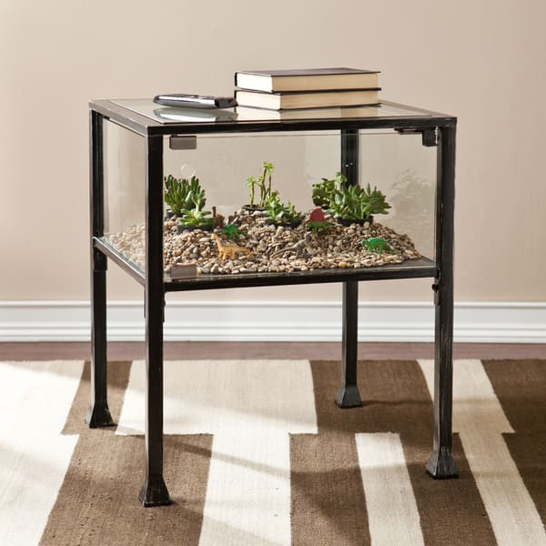 Southern Enterprises Terrarium End Table, Black