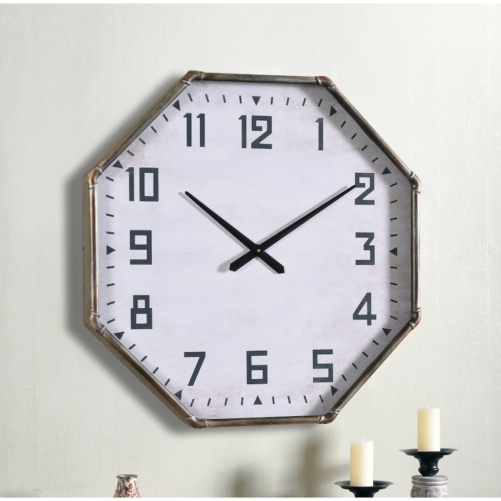 Piper 28 Inch Diameter Vintage Metal Oversized Wall Clock - 28