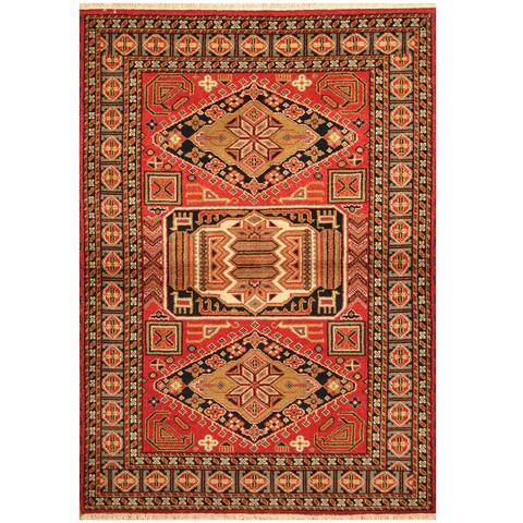 Handmade One-of-a-Kind Kazak Wool Rug (India) - 4'7 x 6'7