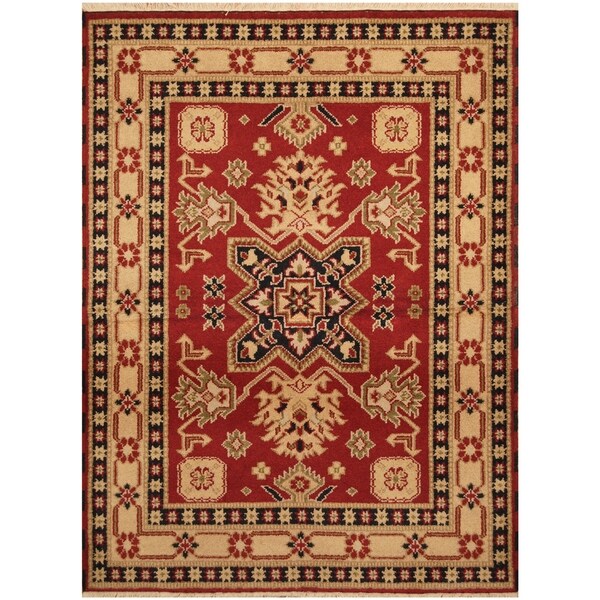 Handmade One-of-a-Kind Kazak Wool Rug (India) - 4'9 x 6'5