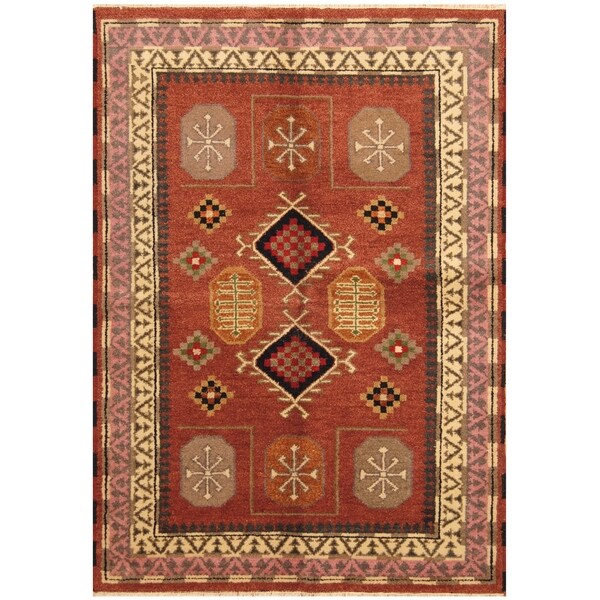 Handmade One-of-a-Kind Kazak Wool Rug (India) - 4'9 x 6'8