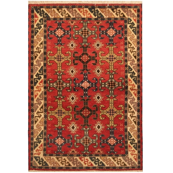 Handmade One-of-a-Kind Kazak Wool Rug (India) - 4'9 x 7'