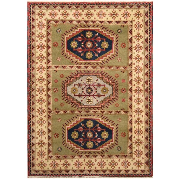 Handmade One-of-a-Kind Kazak Wool Rug (India) - 5'9 x 8'1
