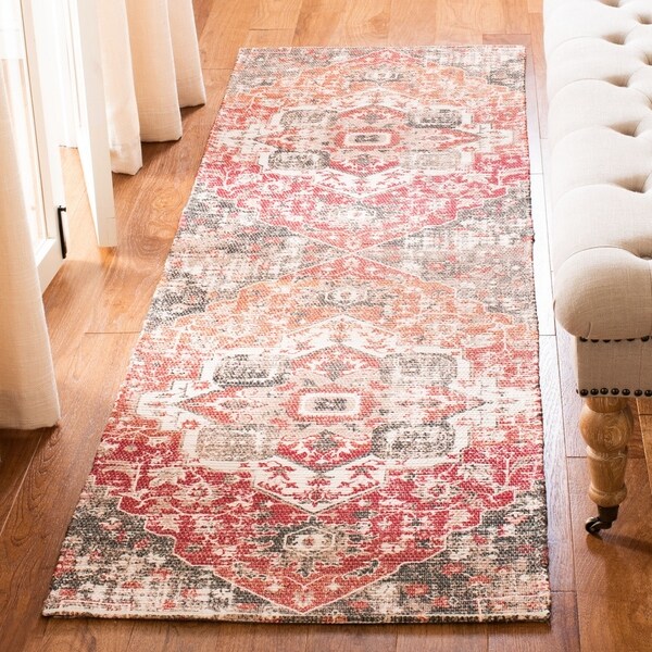 Safavieh Handmade Saffron Traditional Tribal Beige/Red Cotton Rug