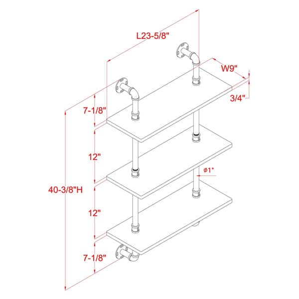 dimension image slide 0 of 3, Leyva Rustic Floating Ladder Wall Shelf by Carbon Loft
