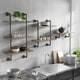 preview thumbnail 1 of 8, Leyva Rustic Floating Ladder Wall Shelf by Carbon Loft