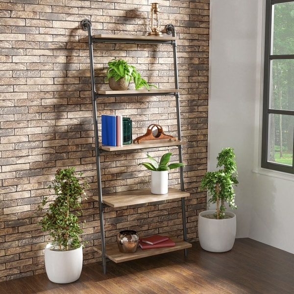 Shop Revo Industrial 5-tier Leaning Ladder Shelf by FOA - On Sale ...