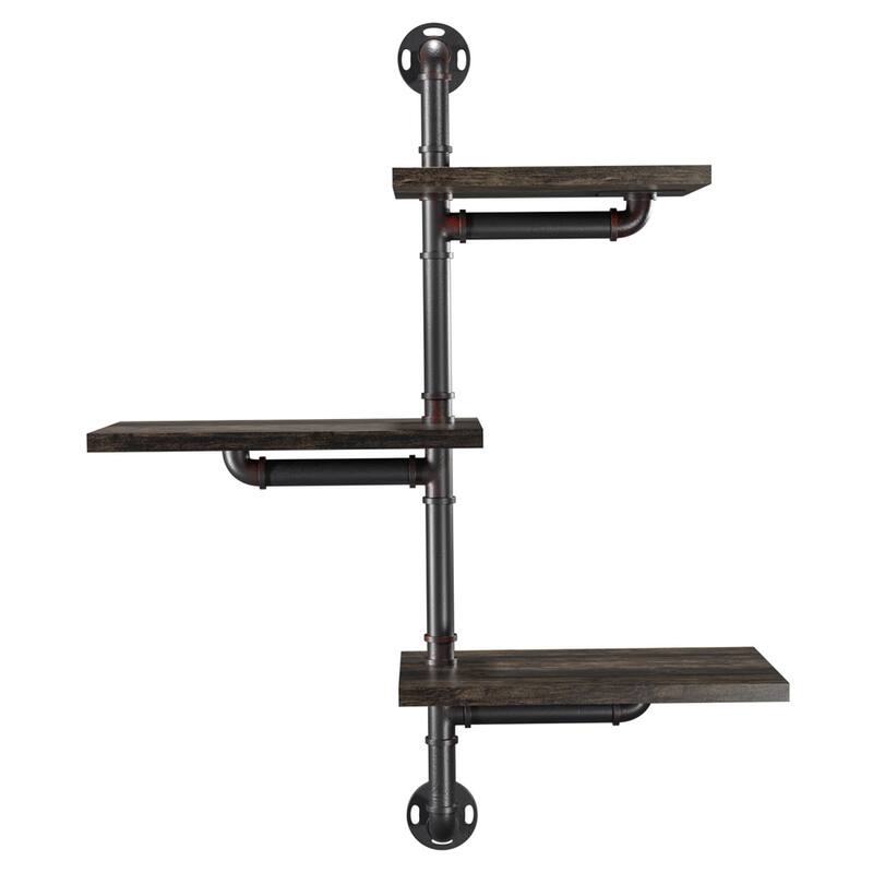 Leyva Industrial 3-tier Floating Wall Shelf by Carbon Loft