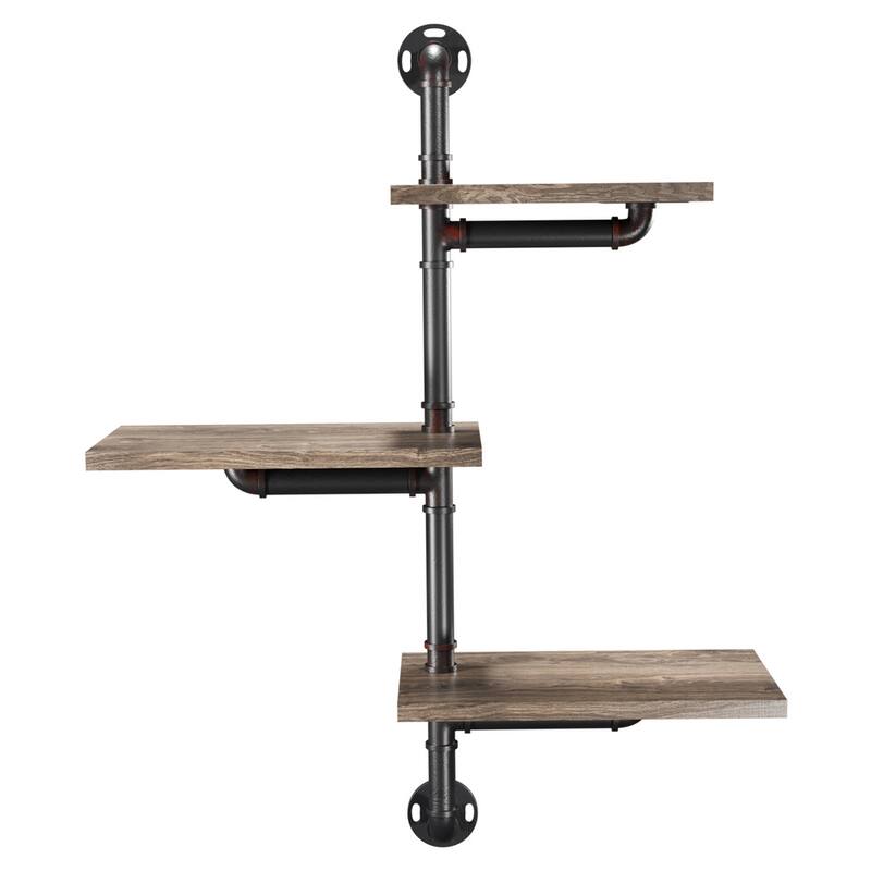 Leyva Industrial 3-tier Floating Wall Shelf by Carbon Loft