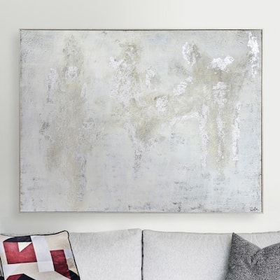 Strick & Bolton Hand-painted Silvertone Canvas Art