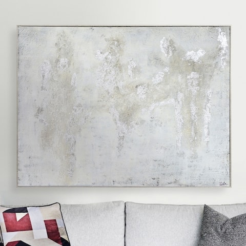 Strick & Bolton Hand-painted Silvertone Canvas Art