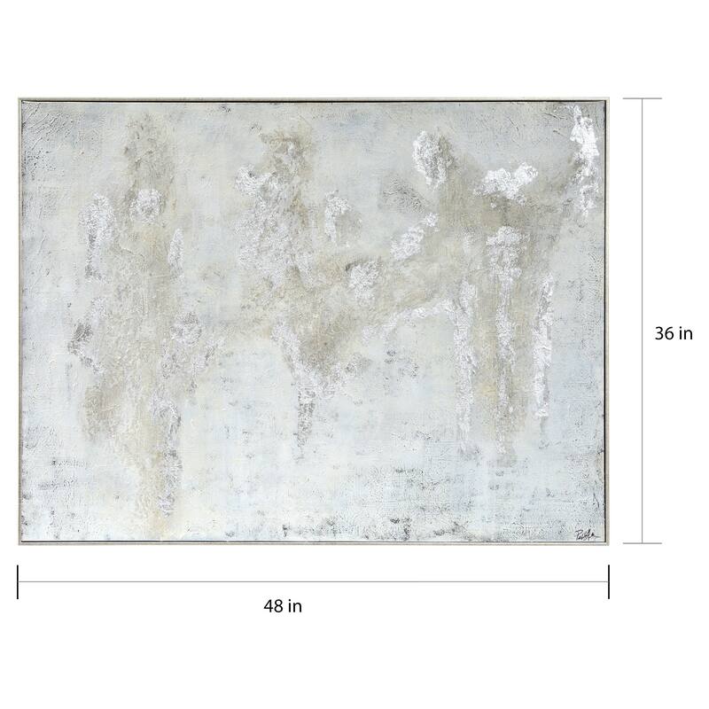 Strick & Bolton Hand-painted Silvertone Canvas Art