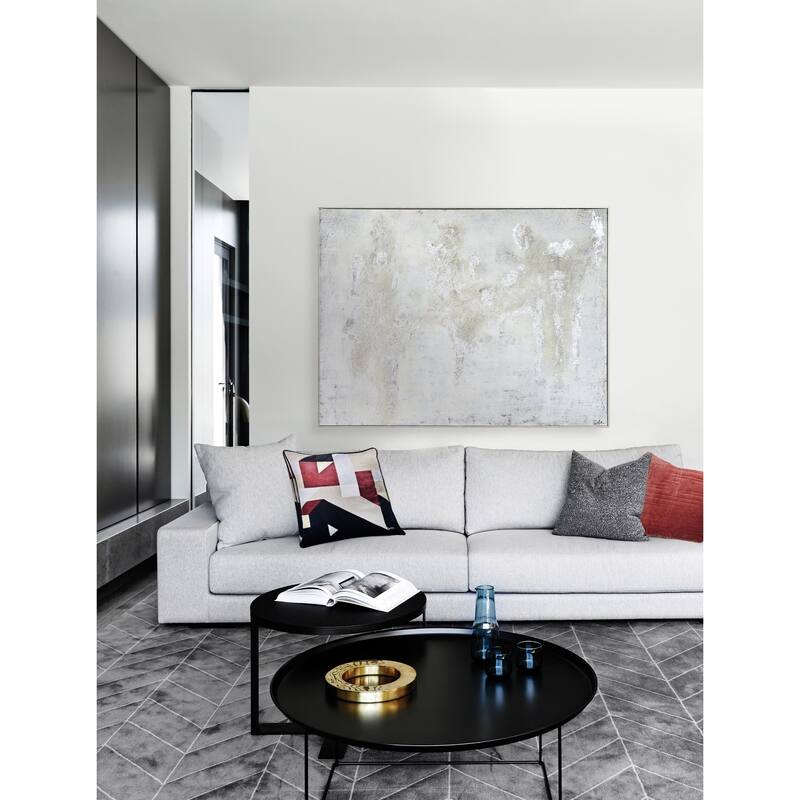 Strick & Bolton Hand-painted Silvertone Canvas Art