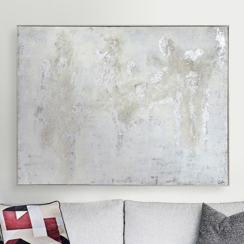 Strick & Bolton Hand-painted Silvertone Canvas Art