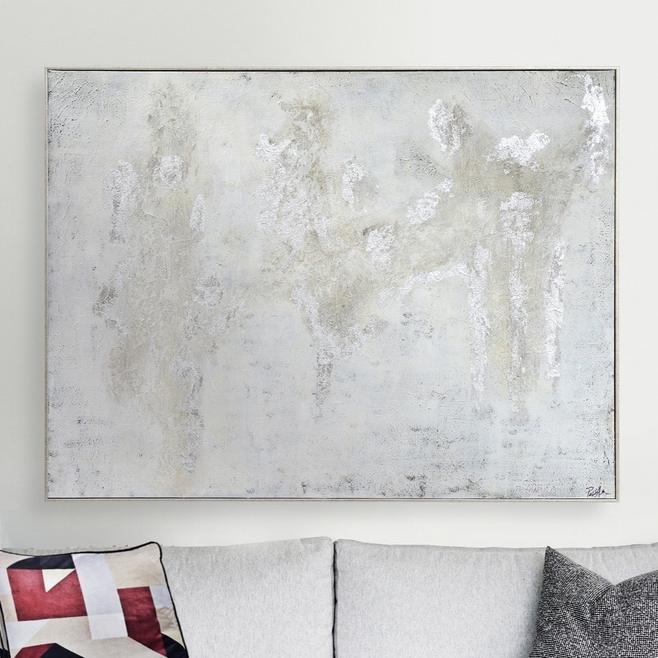 Strick & Bolton Hand-painted Silvertone Canvas Art