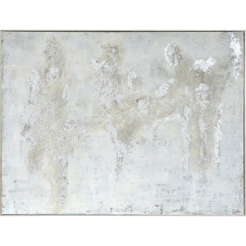 Strick & Bolton Hand-painted Silvertone Canvas Art