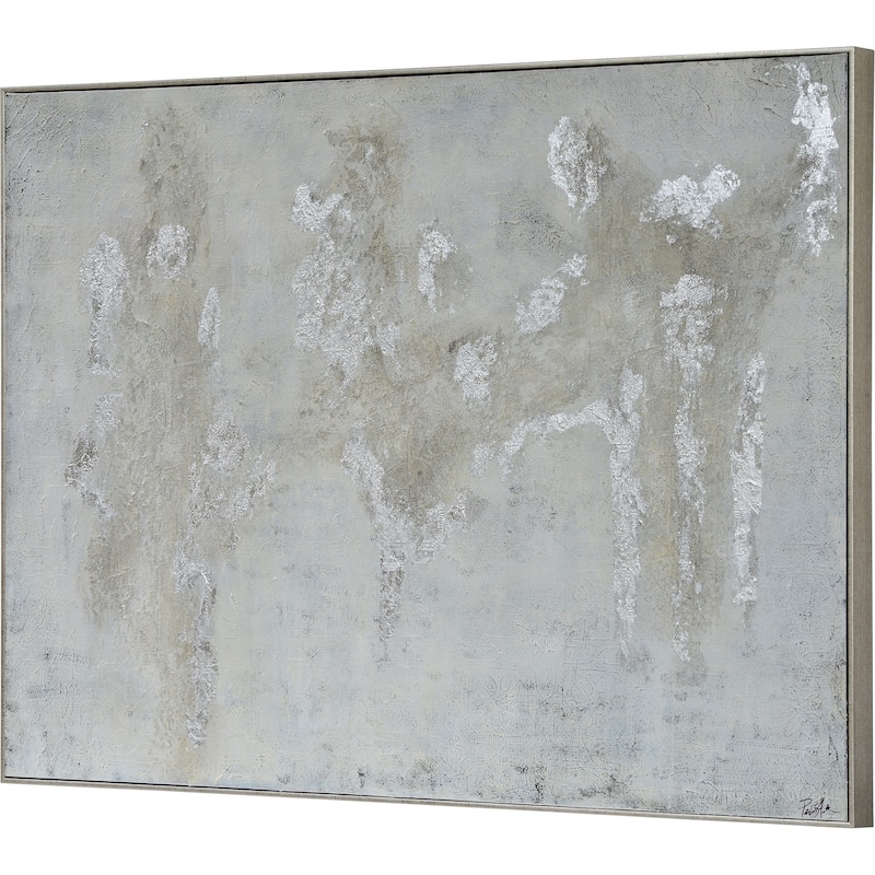Strick & Bolton Hand-painted Silvertone Canvas Art