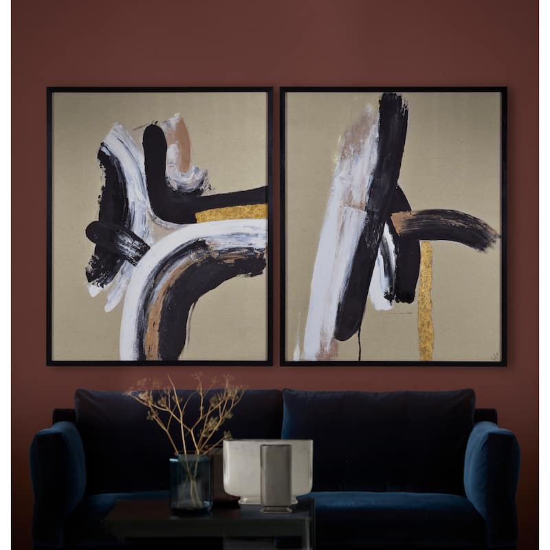 Strick & Bolton Abstract Hand-painted Canvas Art