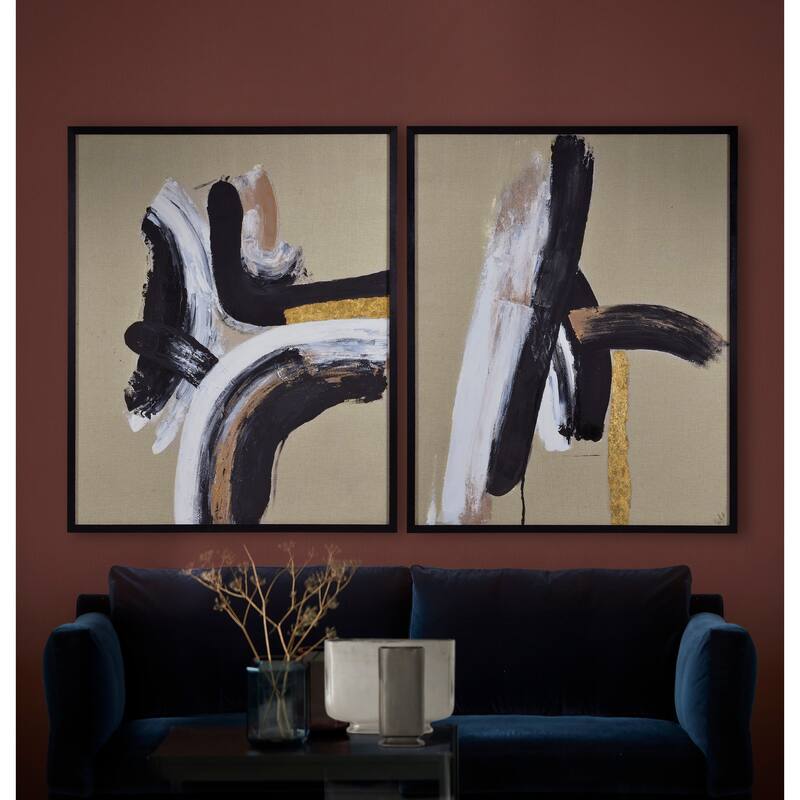 Strick & Bolton Abstract Hand-painted Canvas Art