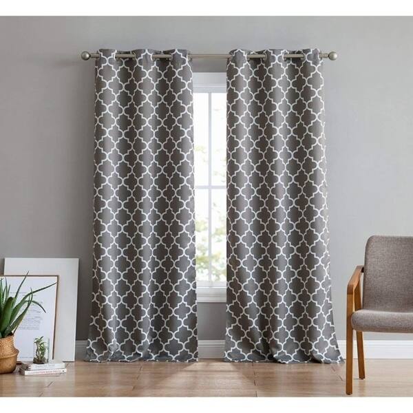 Shop Lattice Print Decorative Blackout Thermal Privacy Room