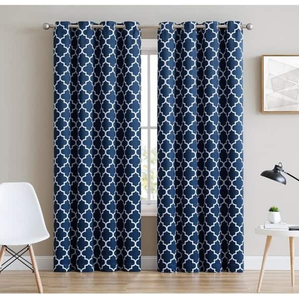 Shop Lattice Print Decorative Blackout Thermal Privacy Room