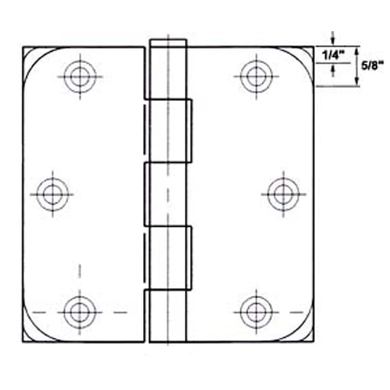 GlideRite 4" x 1/4" Radius Matte Black Door Hinges (Pack of 12)