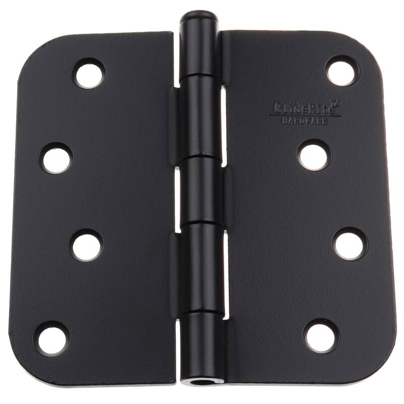 GlideRite 4" x 5/8" Radius Matte Black Door Hinges (Pack of 12)