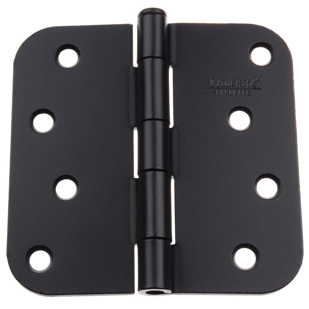 GlideRite 4" x 5/8" Radius Matte Black Door Hinges (Pack of 12)