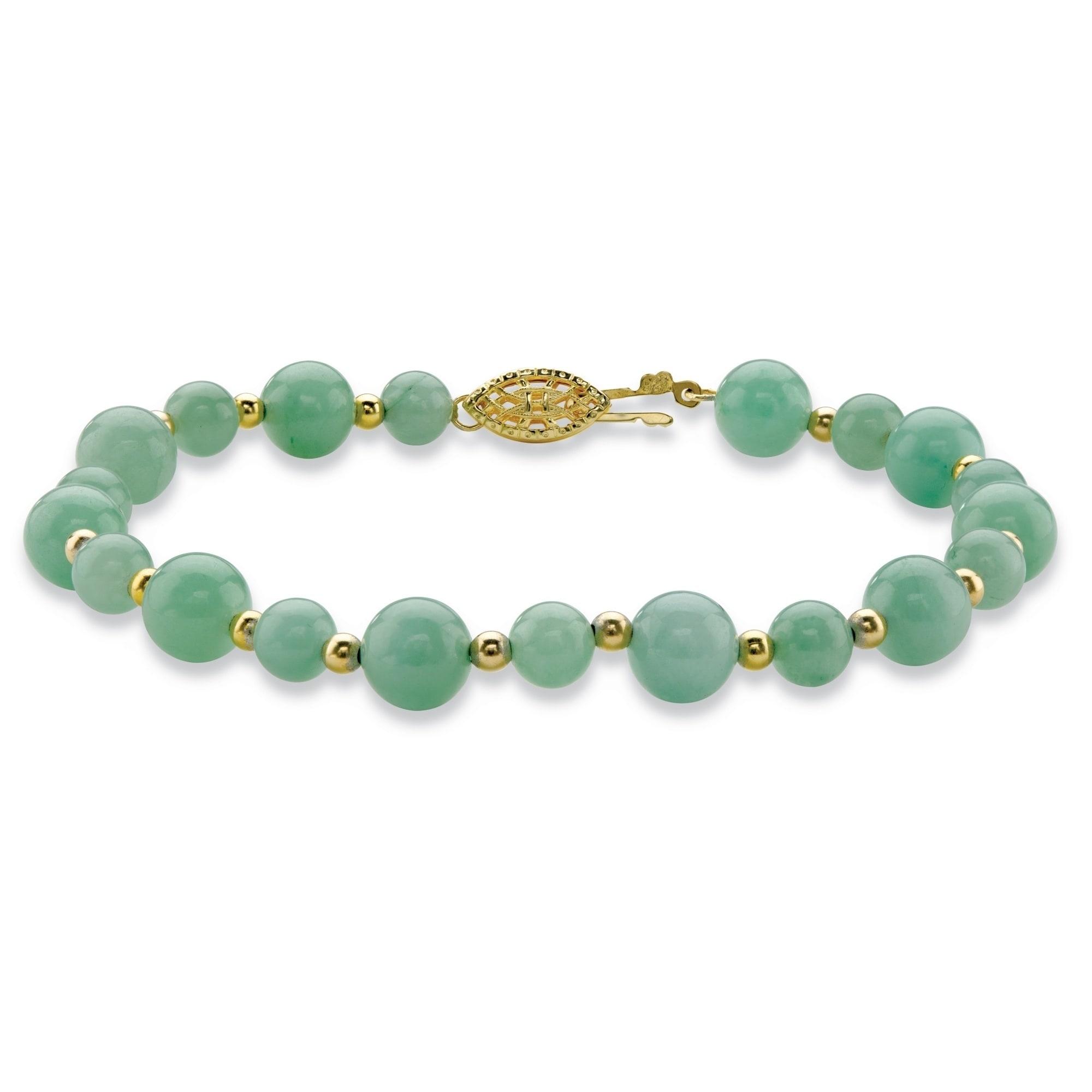 Women's Natural jade Beads HANDWORK INLAID Beads Mala Tibetan silver Bracelet T1 
