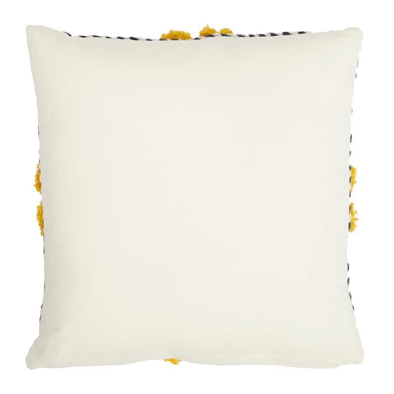 Decorative Throw Pillow w/ Eclectic Mandala Embroidery 20"