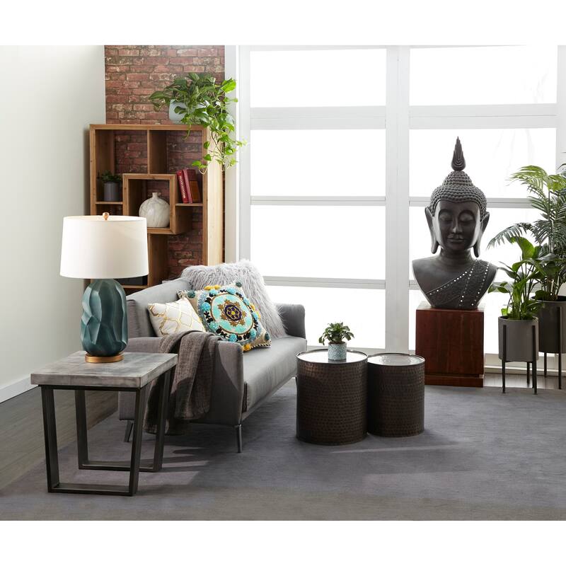 Decorative Throw Pillow w/ Eclectic Mandala Embroidery 20"