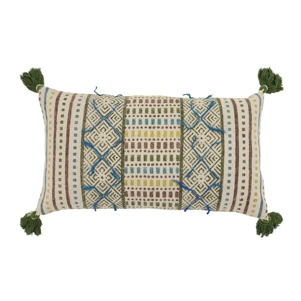 Shop Embroidered Decorative Throw Pillow W Extra Long Fringe Trim