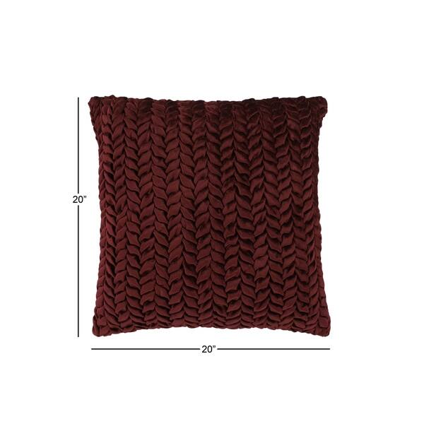 Shop Velvet Decorative Throw Pillow W Smocked Braid Pattern On