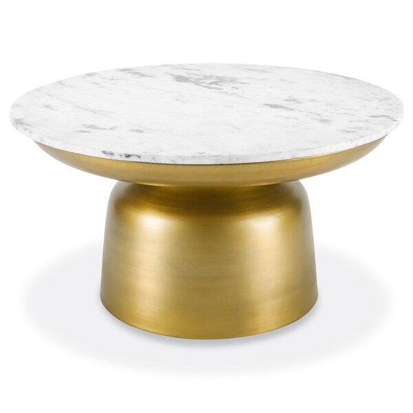 Poly and Bark Signy Coffee Table with Marble Top in ...