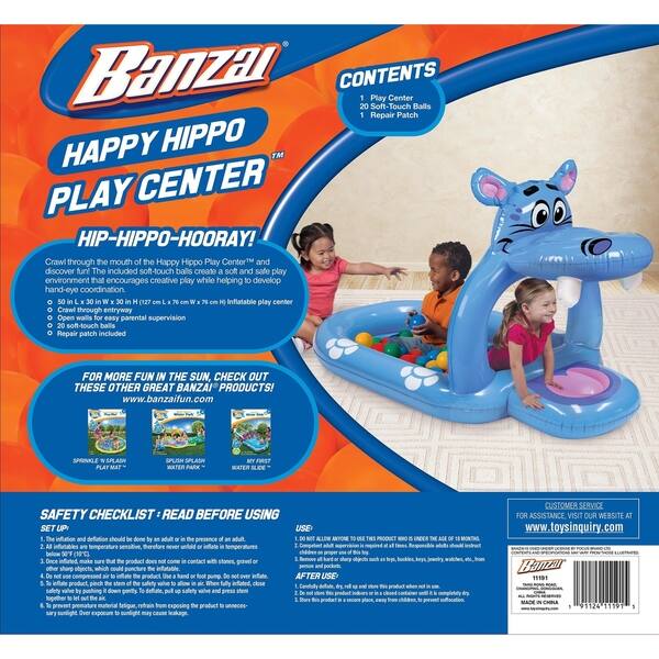 Shop Happy Hippo Play Center Inflatable Ball Pit Includes 20 Balls