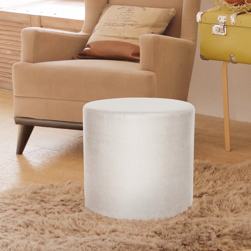 Allan Andrews No Tip Cylinder Ottoman With Cover, Glam Collection