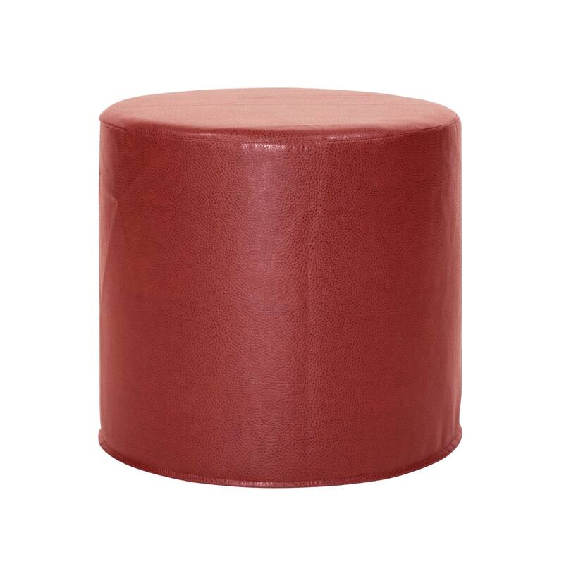 Allan Andrews No Tip Cylinder Ottoman With Cover, Glam Collection - Burgundy