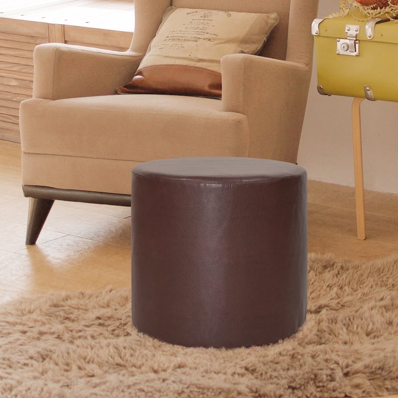 Allan Andrews No Tip Cylinder Ottoman With Cover, Glam Collection