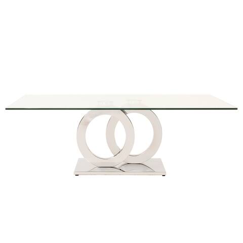Stainless Steel Coffee Table with Circular Base