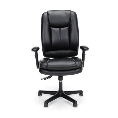 Essentials by OFM ESS-6050 Ergonomic High-Back Bonded Leather Executive Chair, Black
