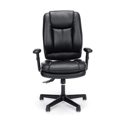 Essentials by OFM ESS-6050 Ergonomic High-Back Bonded Leather Executive Chair, Black