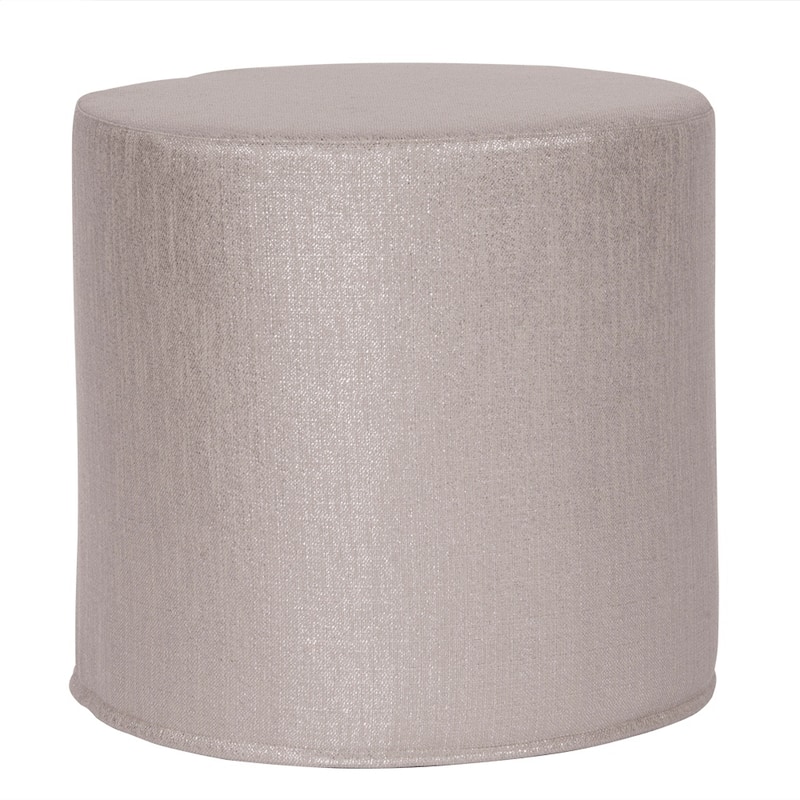 Glam Zinc No Tip Cylinder Ottoman - Pewter