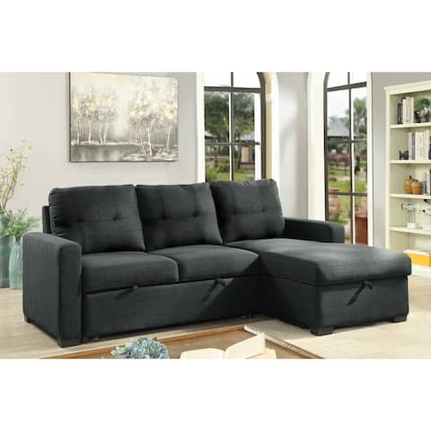Boris Sectional with Pull Out Bed & Storage Chaise, Grey