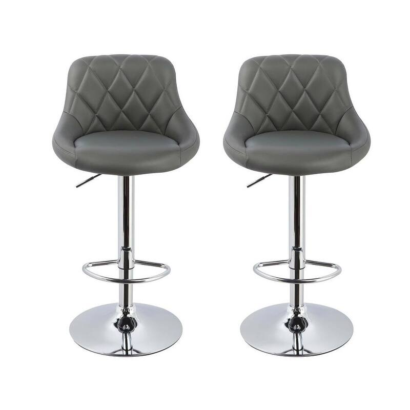 Best Master Furniture Faux Leather Swivel Adjustable Bar Stools (Set of