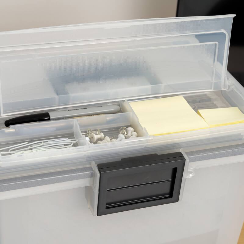 IRIS Letter Size Portable WEATHERTIGHT File Box, Clear
