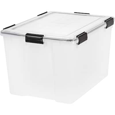 IRIS 74 Quart WEATHERTIGHT® Storage Box, Clear - 74 qt