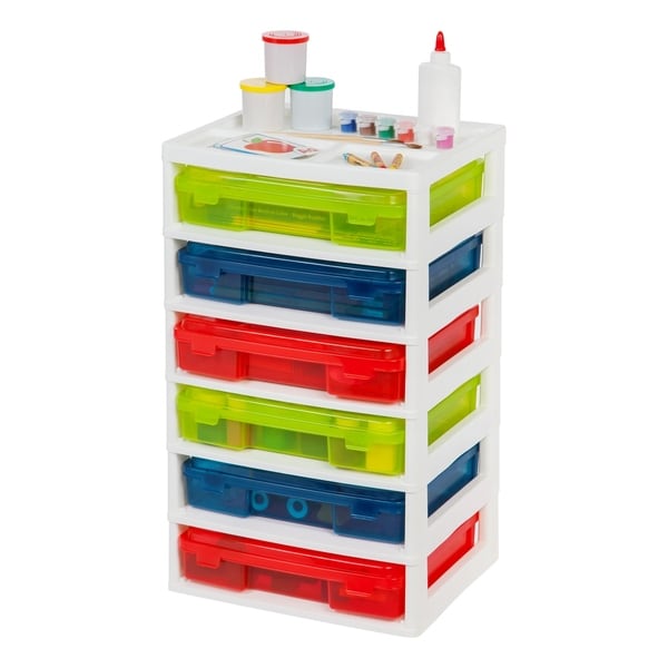 6-Case Activity Chest with Organizer Top, Assorted Colors