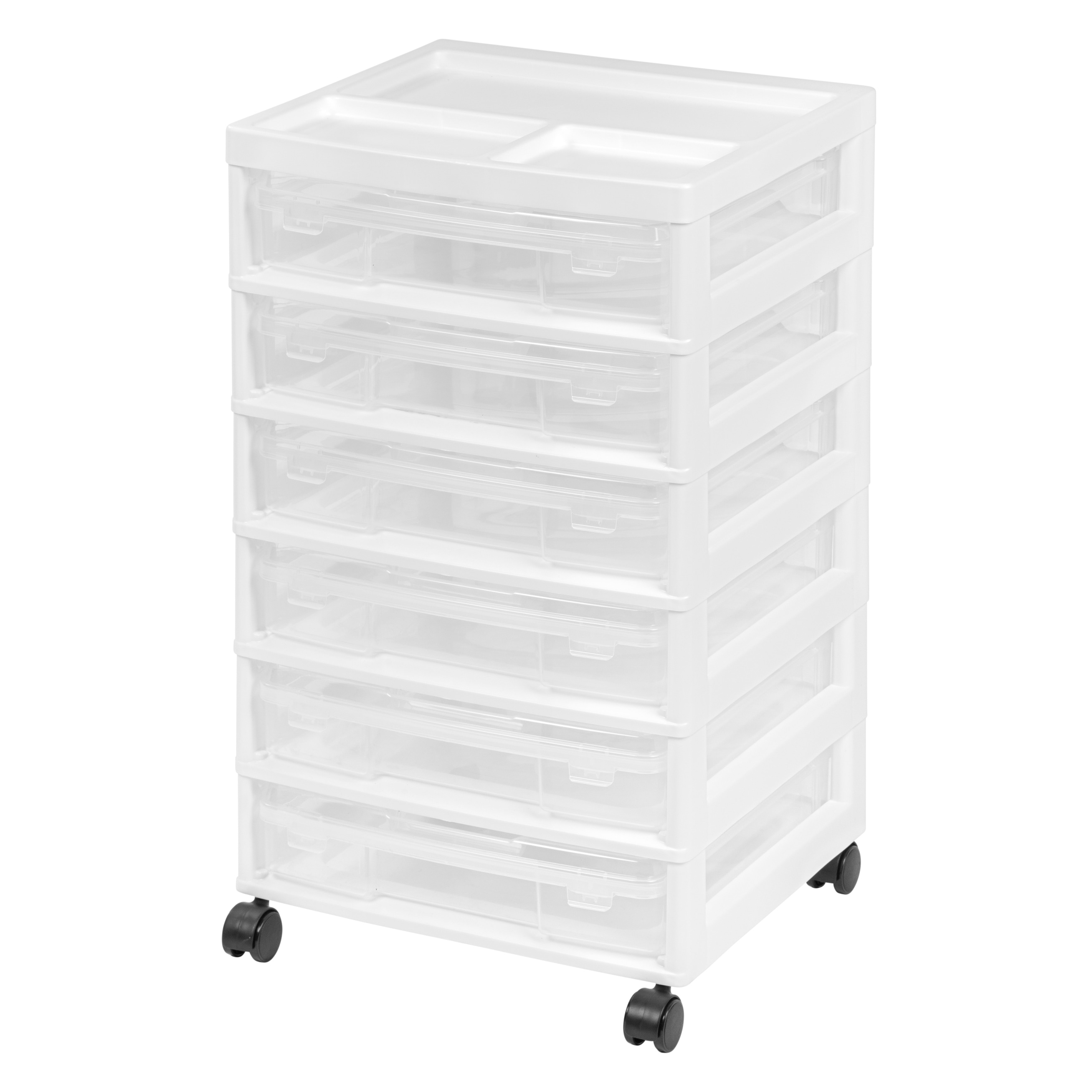 Iris 5 Drawer Rolling Storage Cart White