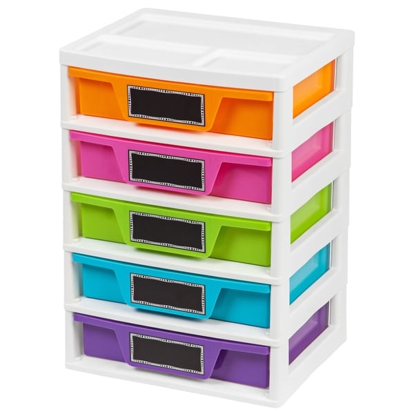 5 Drawer Storage & Organizer Chest, Assorted Colors, Girl Overstock